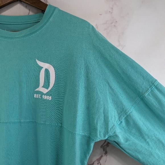 Disneyland Resort Shirt Mens Small Blue Spirit Jersey Spellout Long Football - Picture 11 of 12